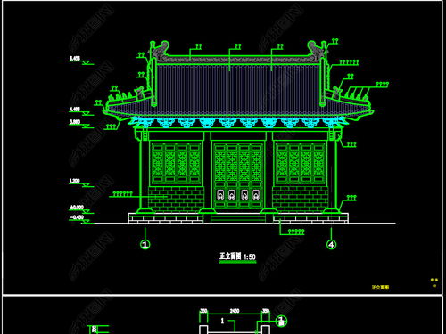 天王殿建筑结构完整施工CAD图纸设计平面图下载